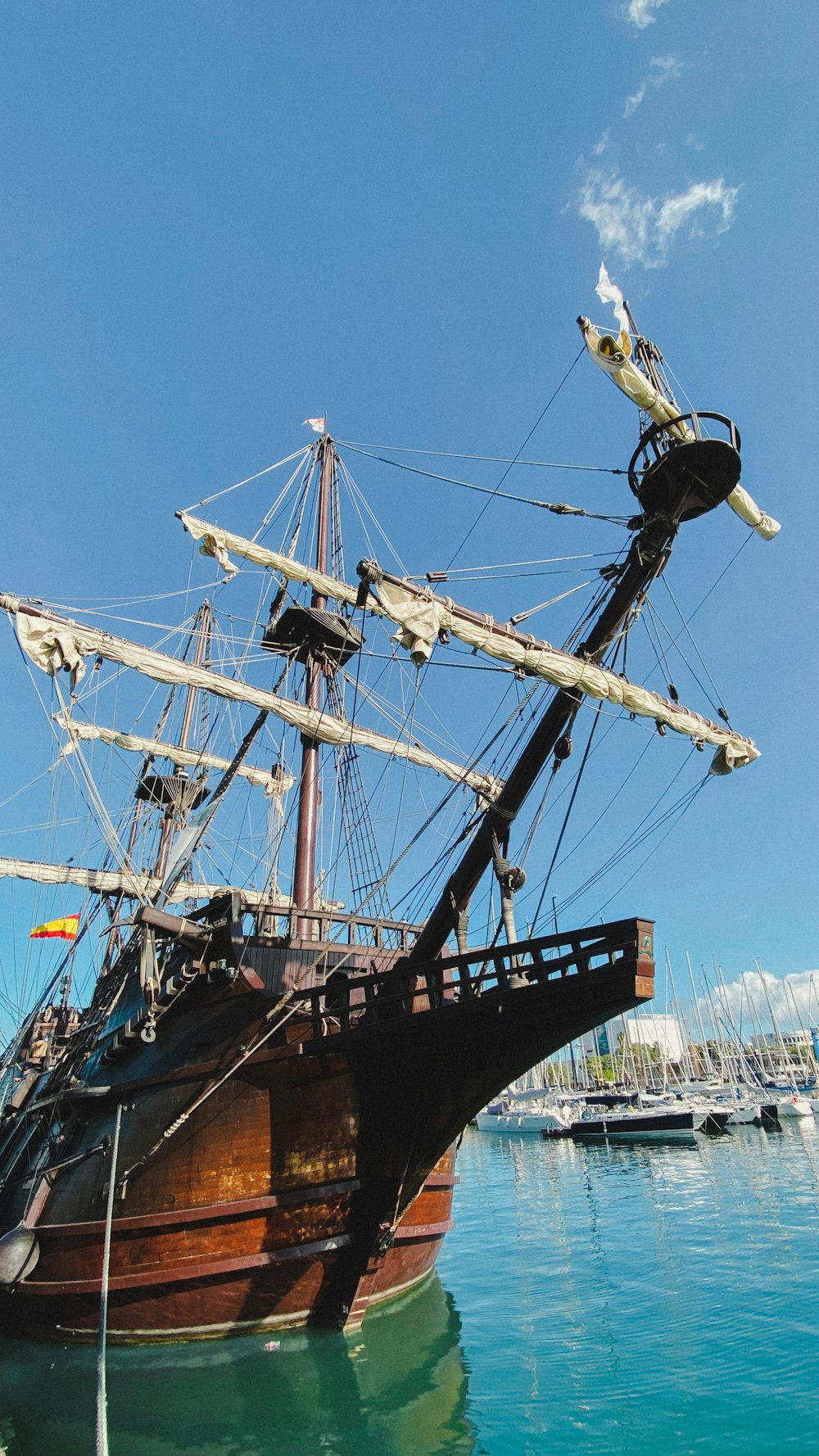 a large ship with a pirate ship on it