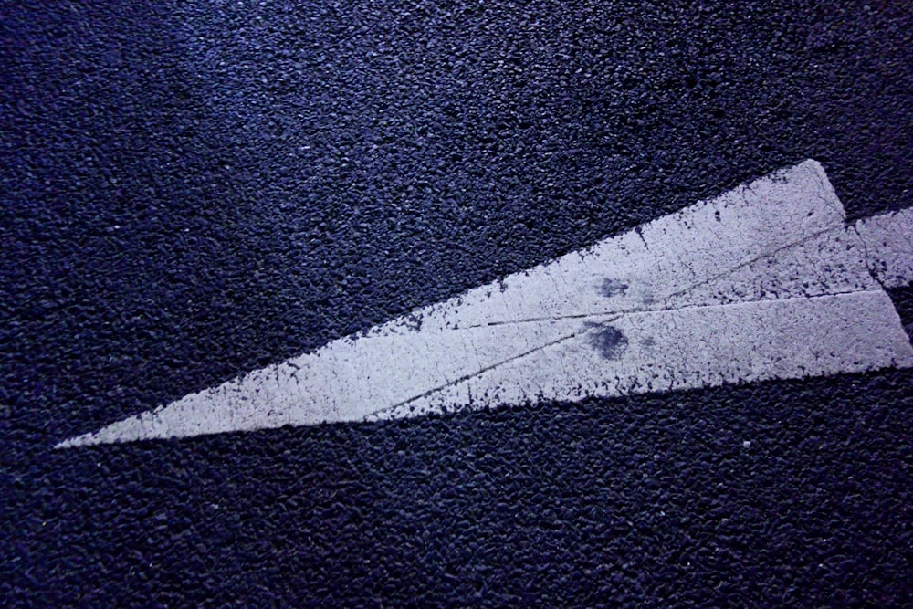 a white line on a black surface