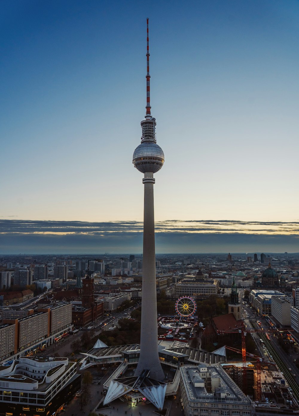 a tall tower in a city