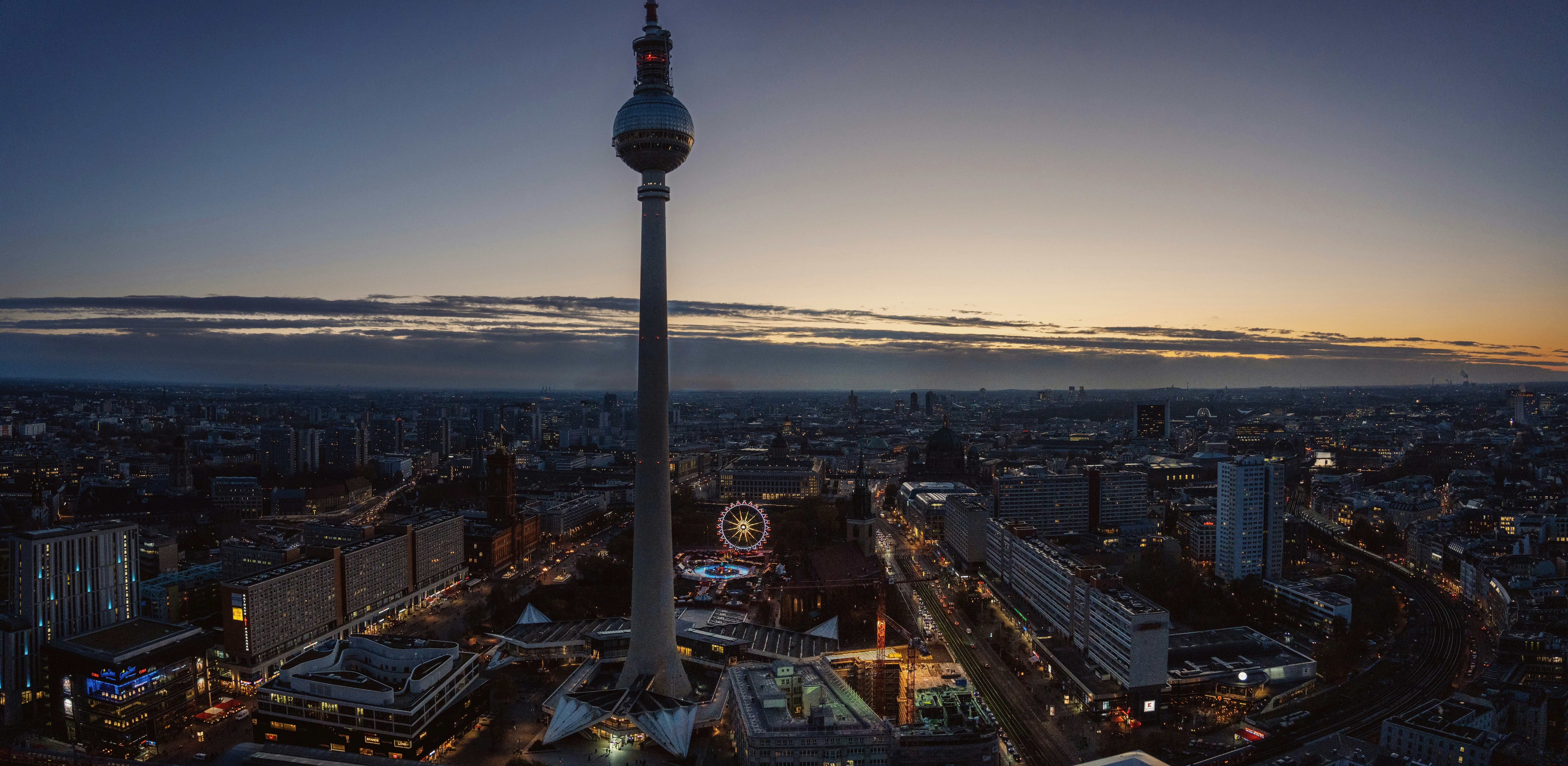 a tall tower in a city