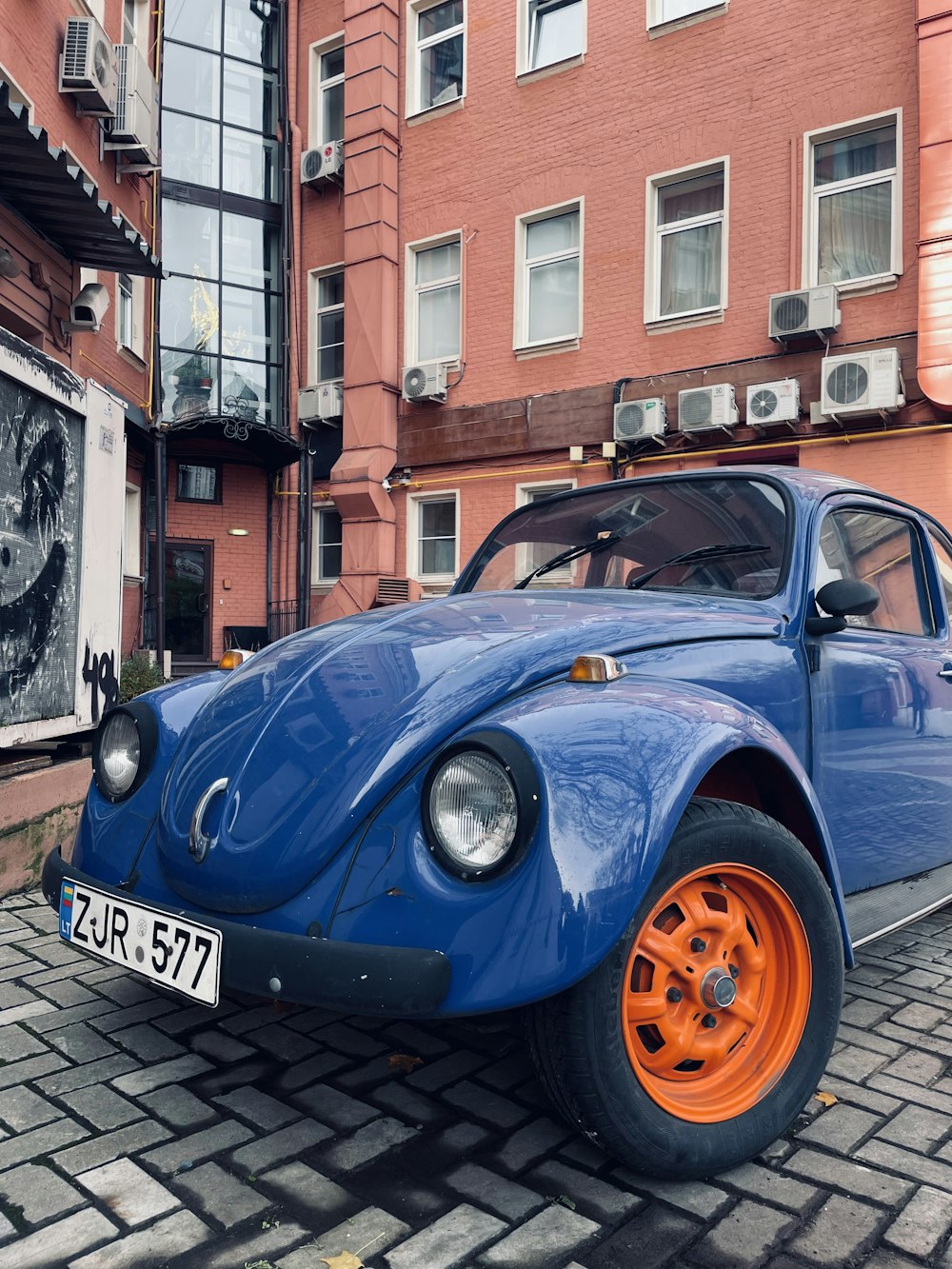 a car parked on a street