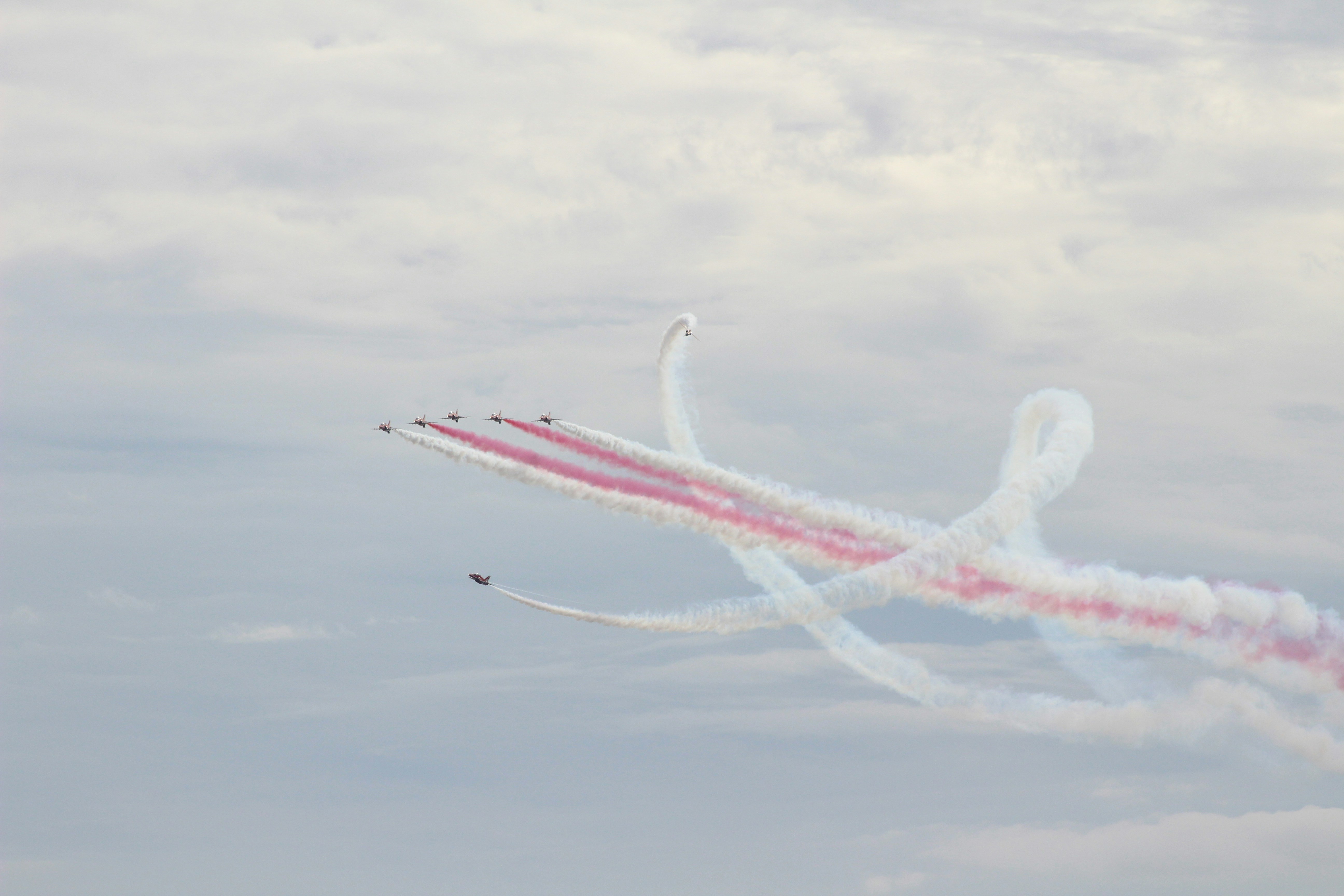 a group of people flying kites
