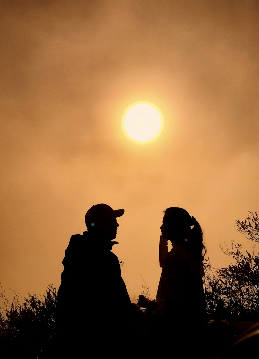 silhouette of a man and woman