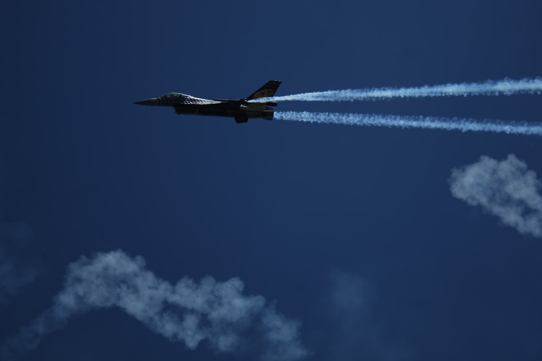 Business jet in flight showing full dimensions