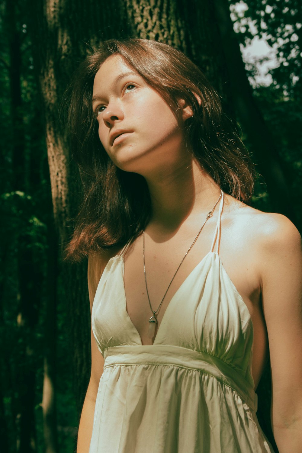 a woman with long hair