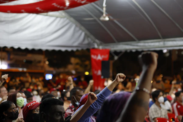 Political rally and campaign crowd