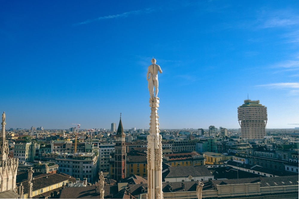 a statue in a city