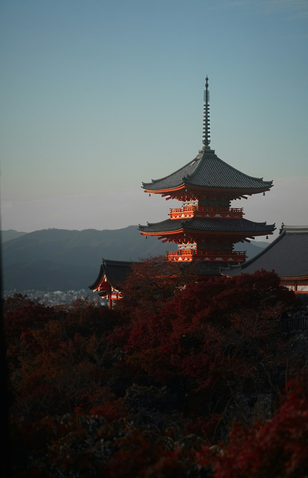 Kiyomizu-dera with a tower