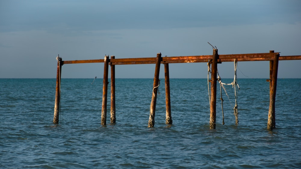 a wooden dock in the water