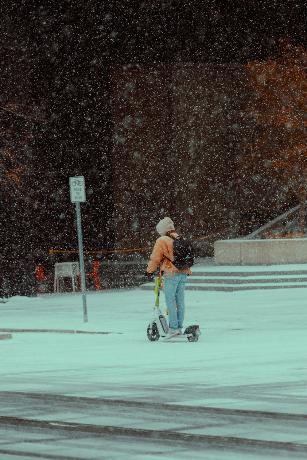 a person on a scooter