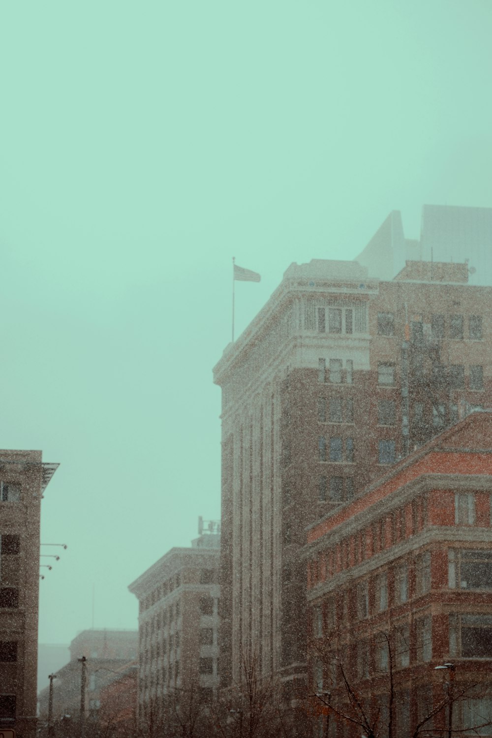 a flag on a building