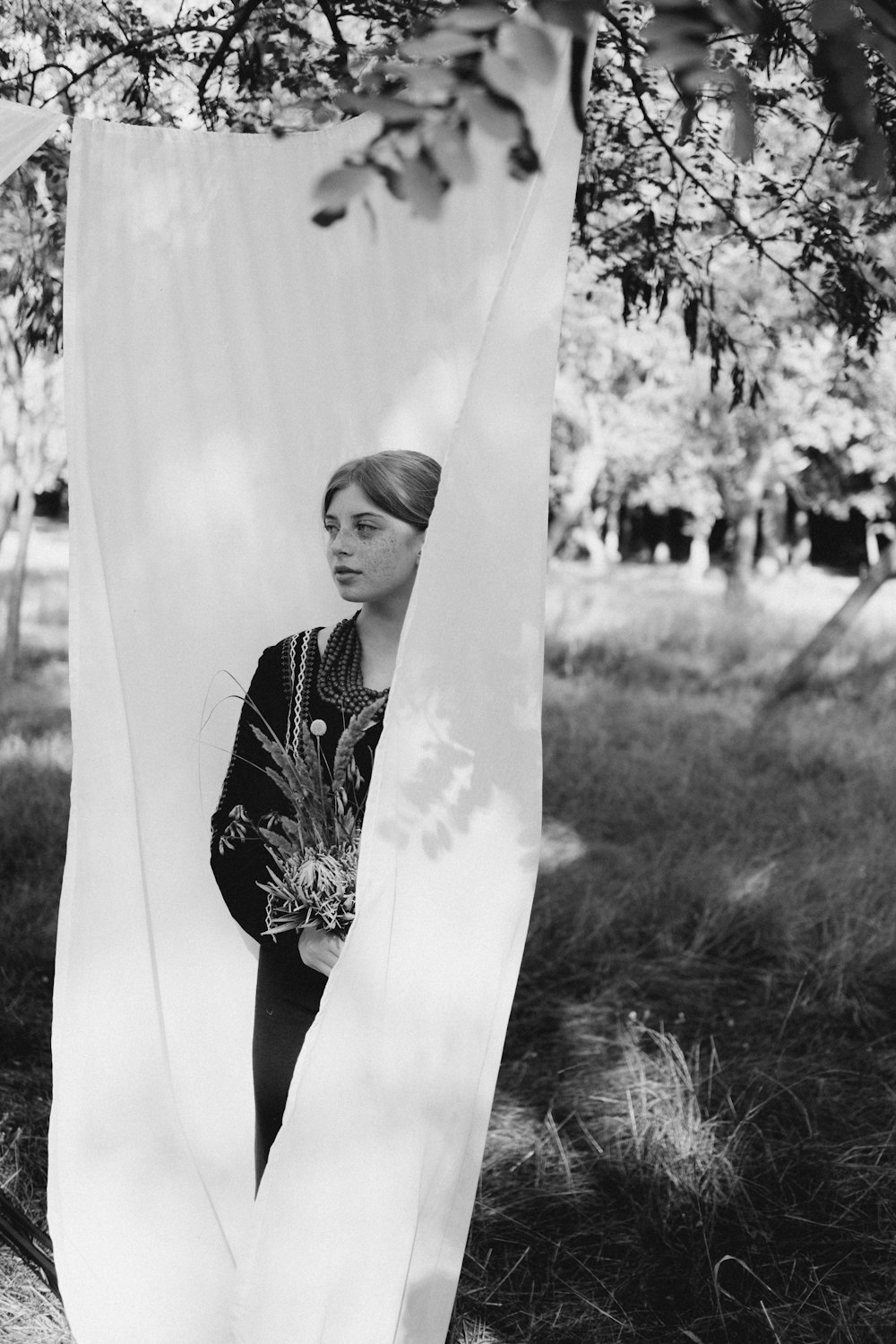 a woman in a wedding dress