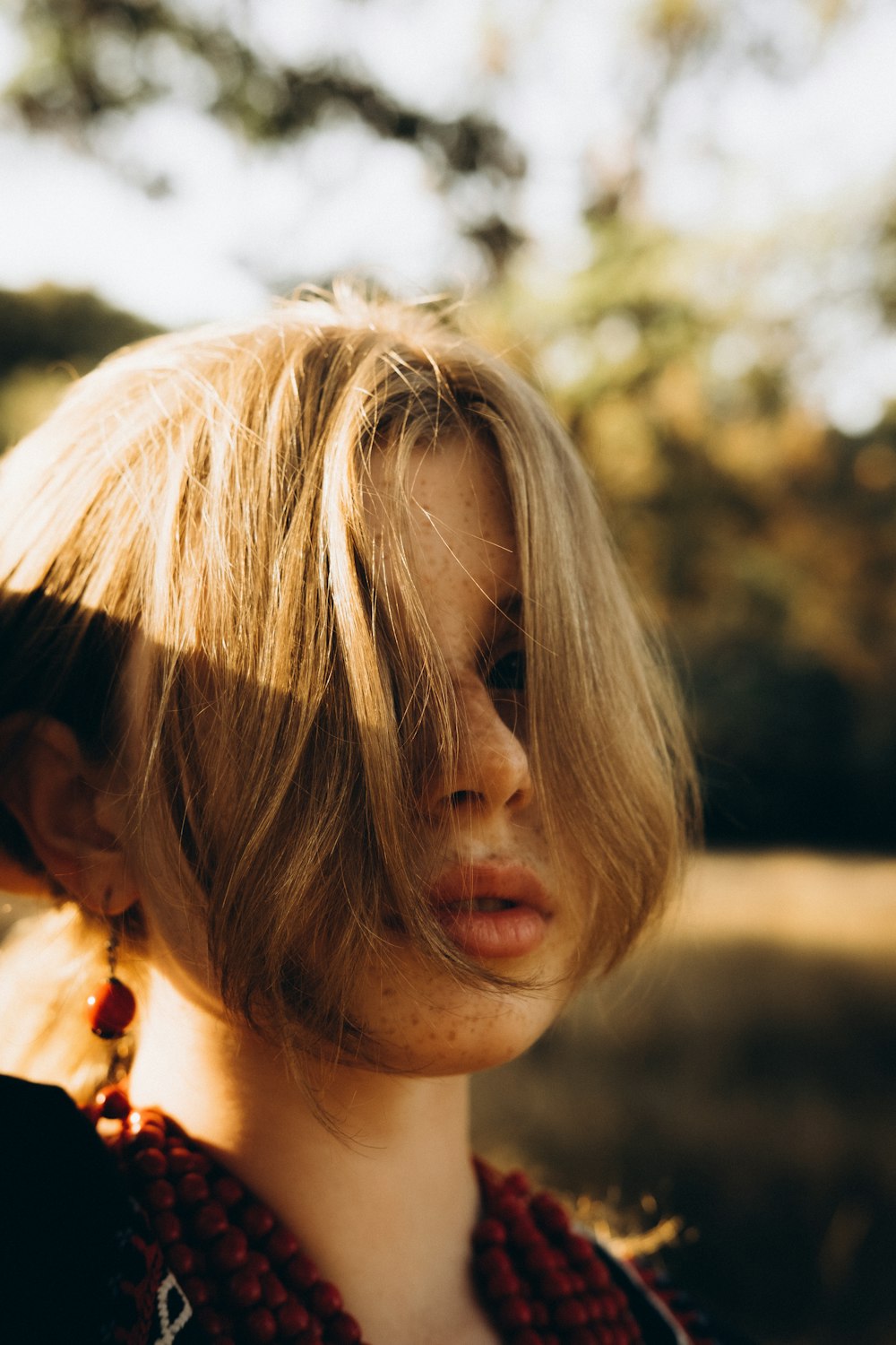 a woman with her mouth open