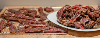 a couple of trays of meat