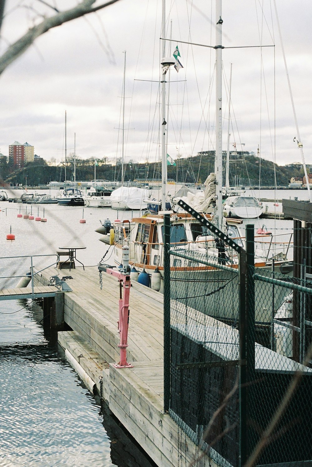 a group of boats docked