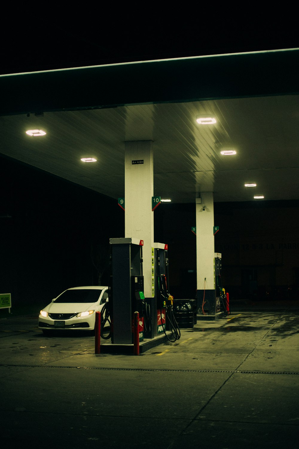 a car parked in a parking garage