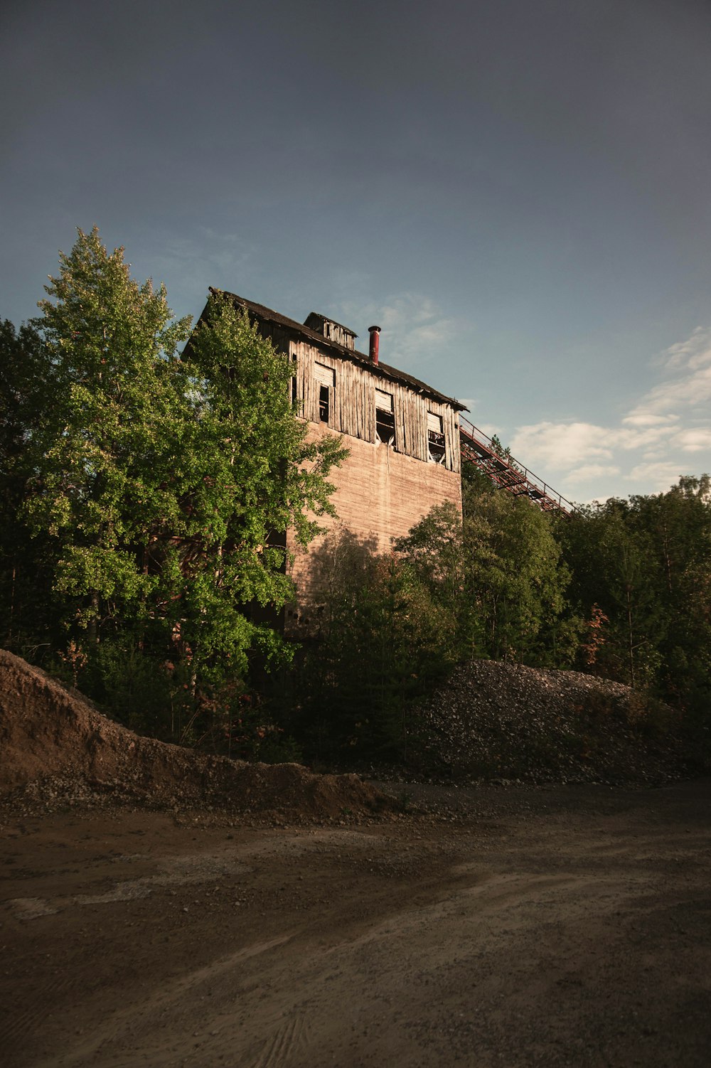 a building on a hill