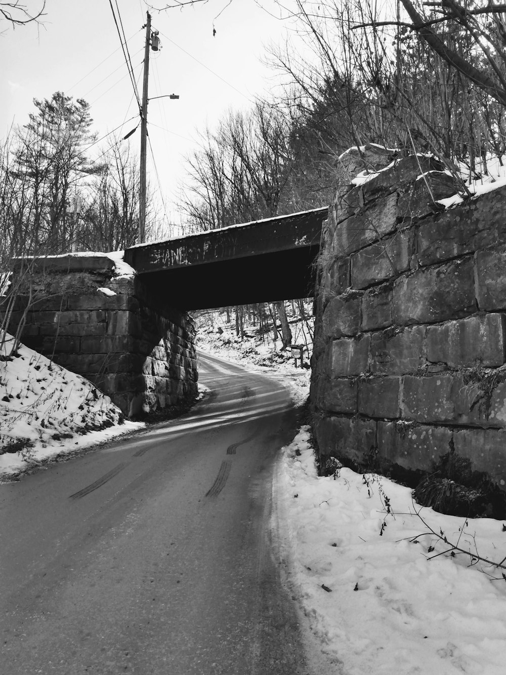 a road with a bridge over it