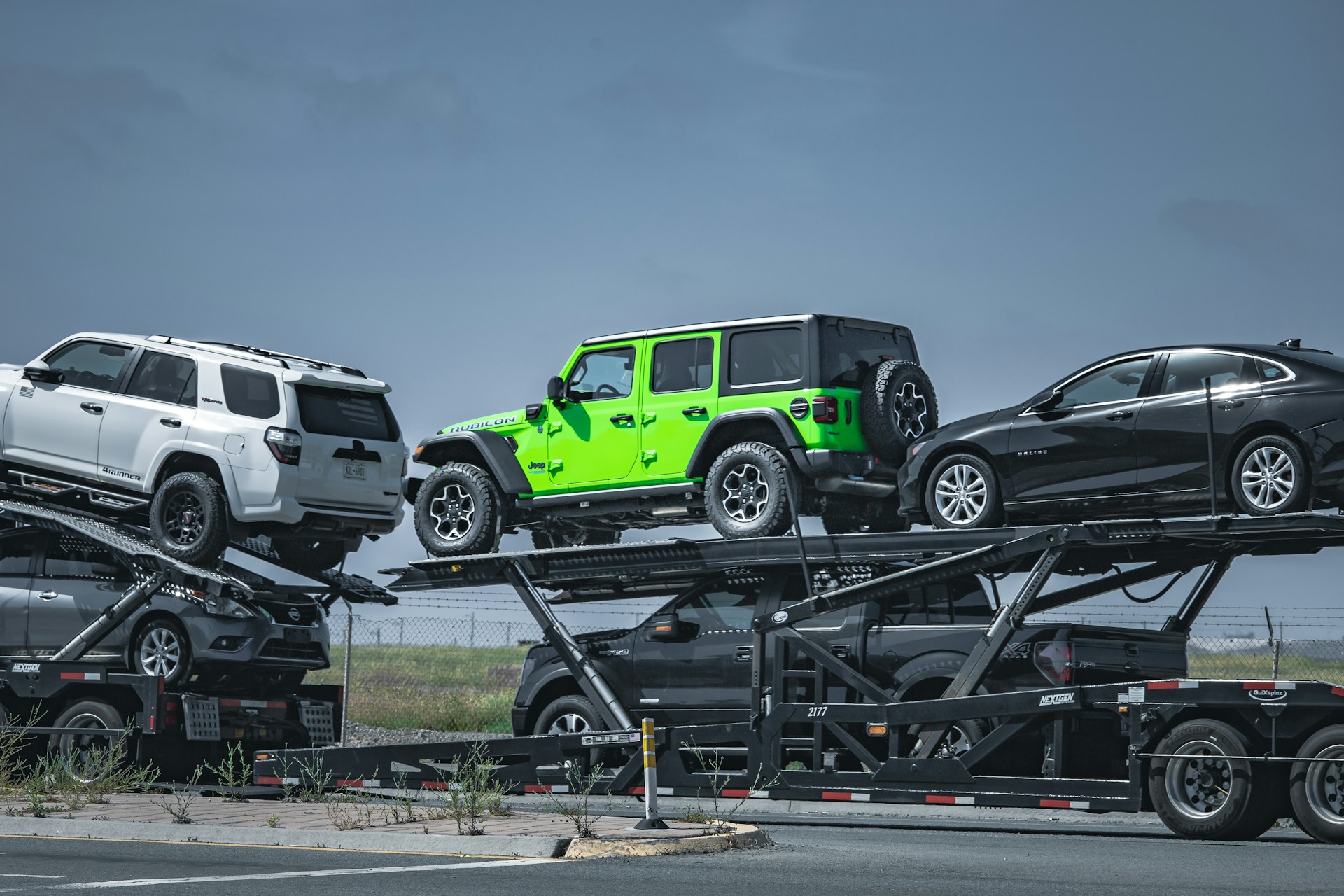 a car on a tow truck
