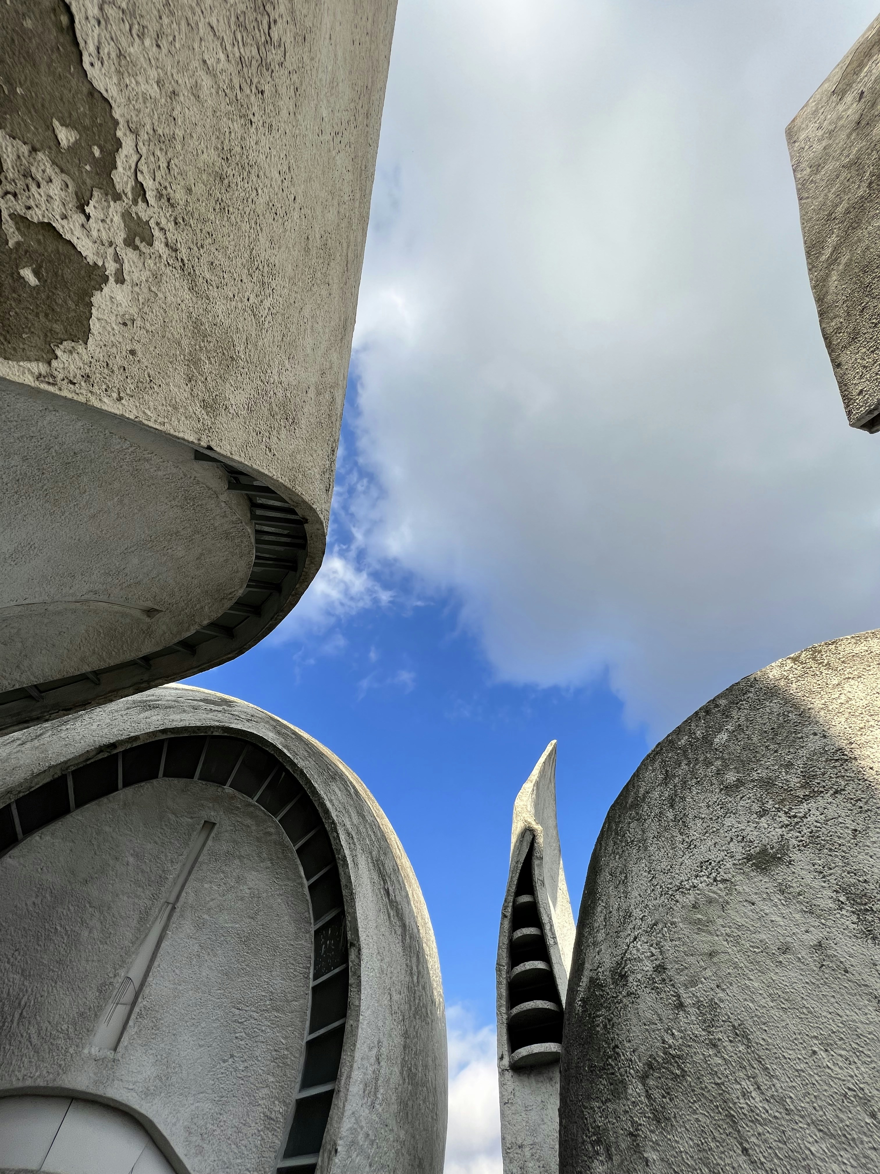 a group of stone structures