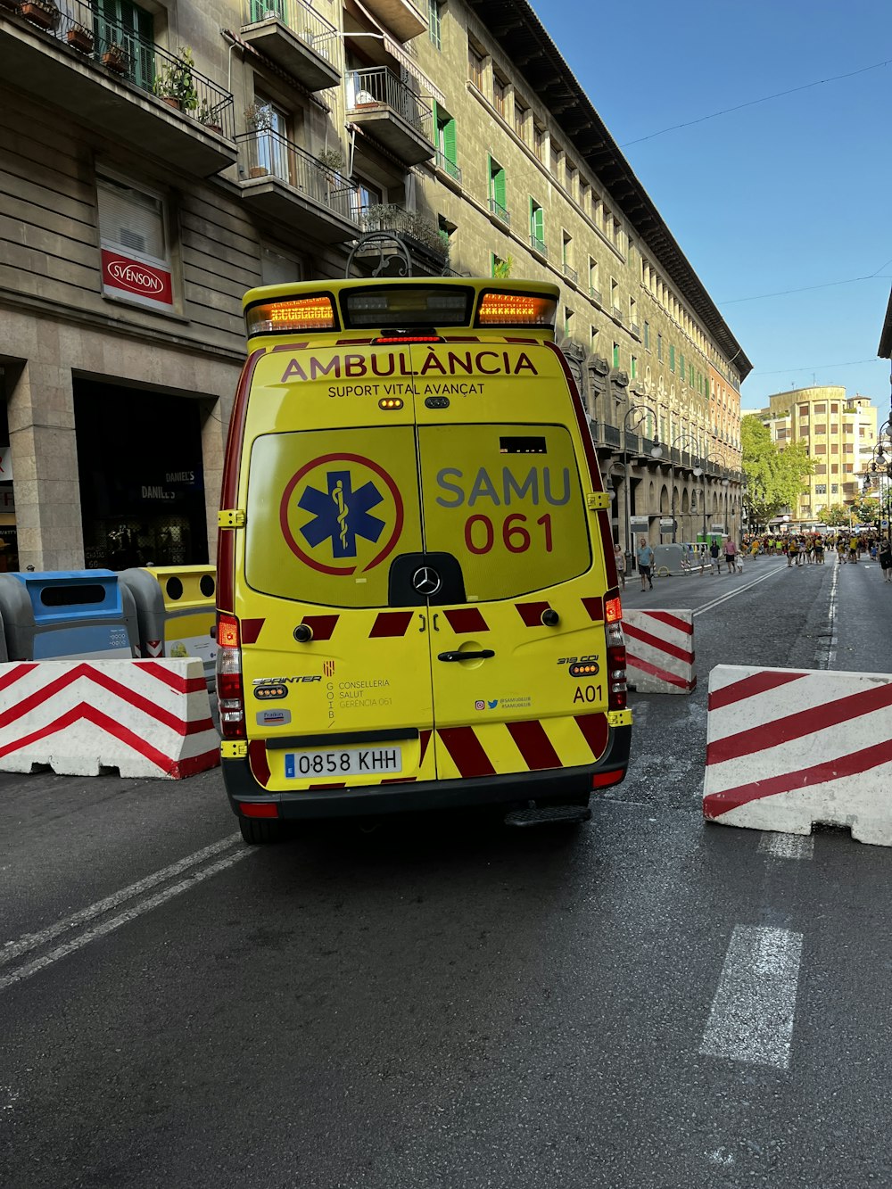 a yellow bus on a street