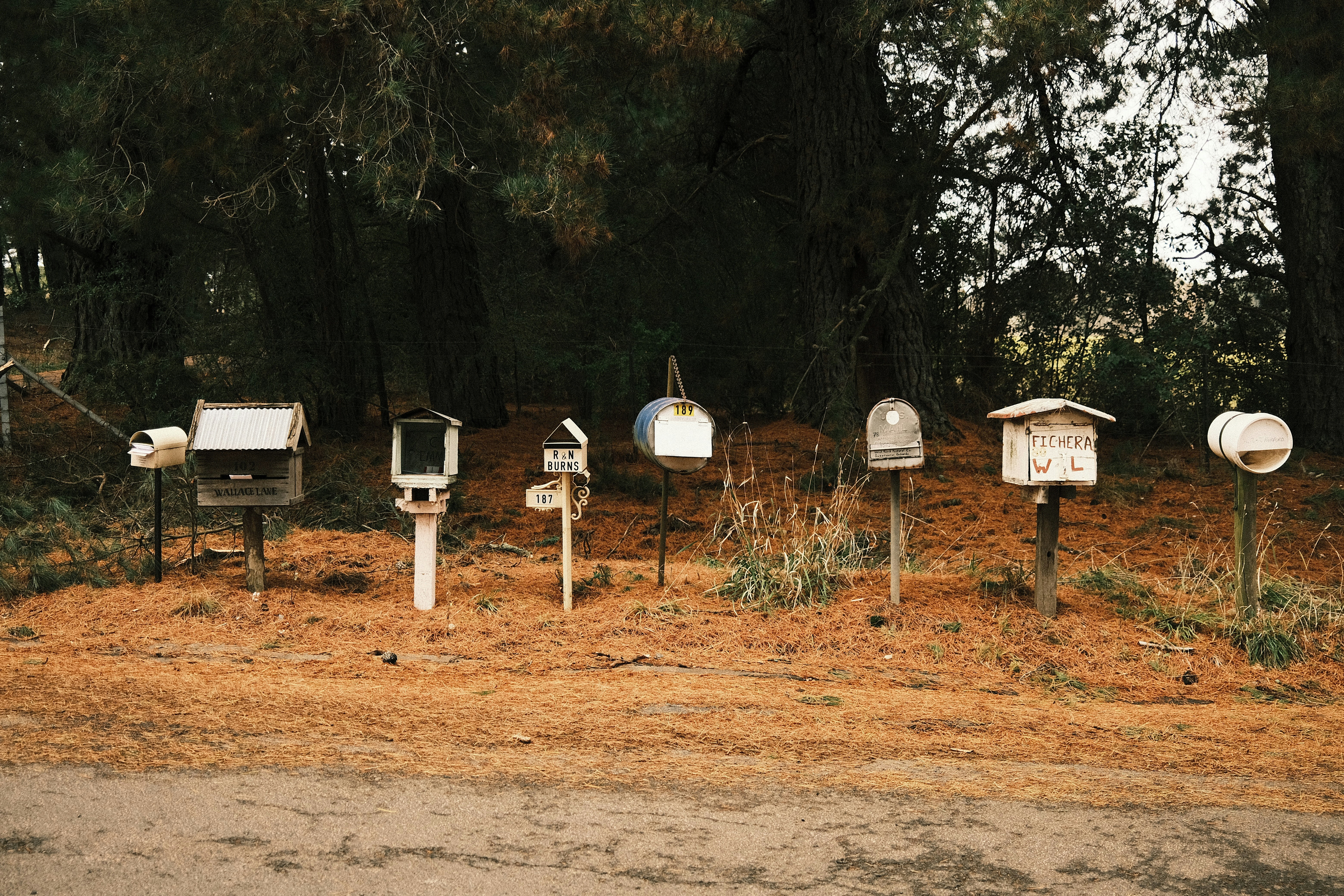 parcel sticking out of a letter slot