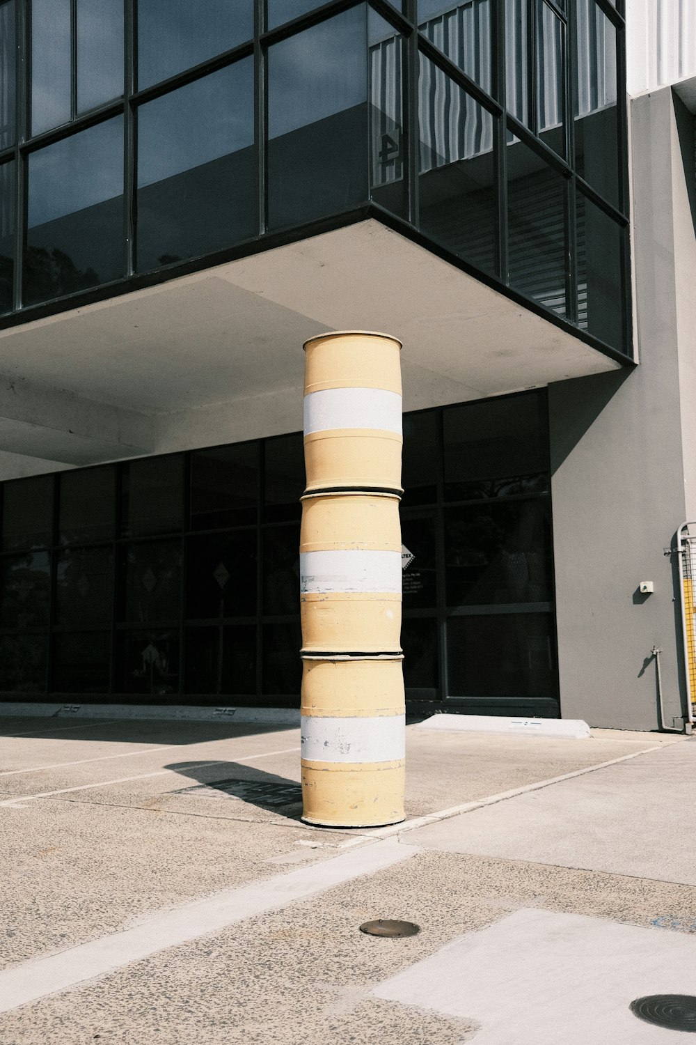 a pillar in front of a building