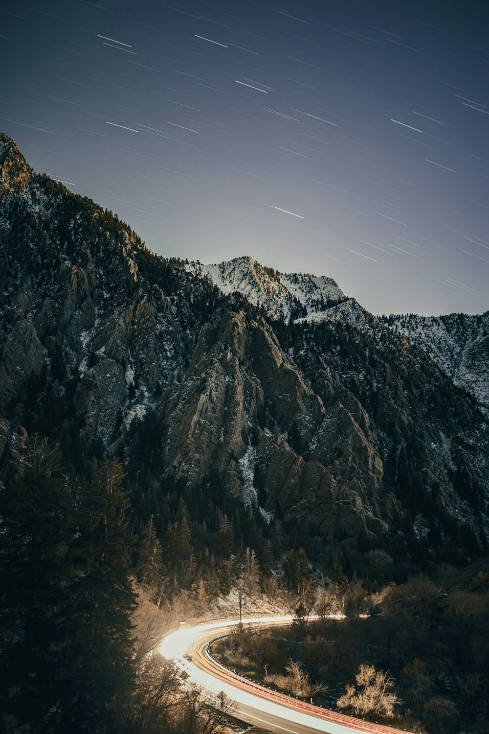 a road leading up to a mountain