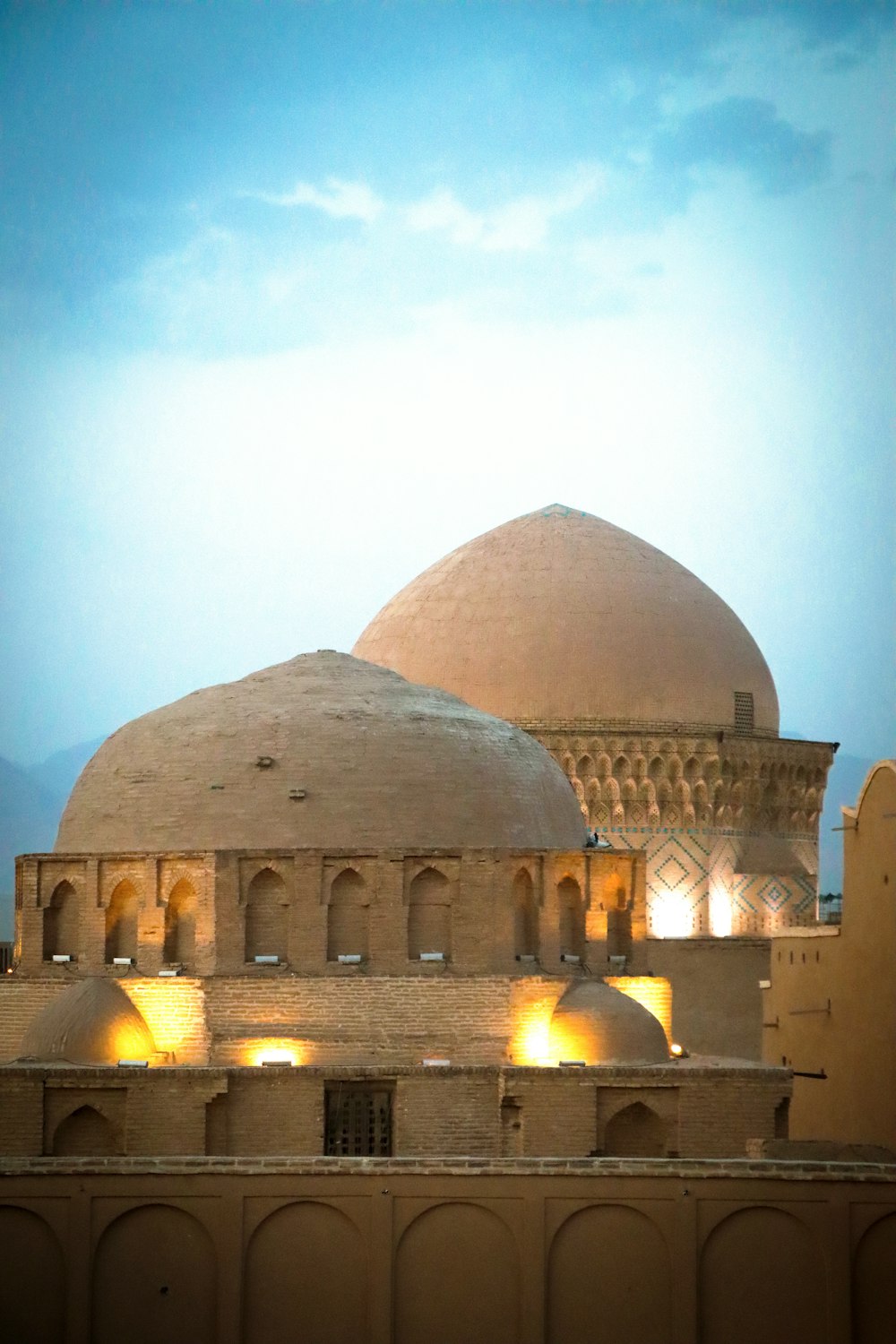 a large building with domed roofs