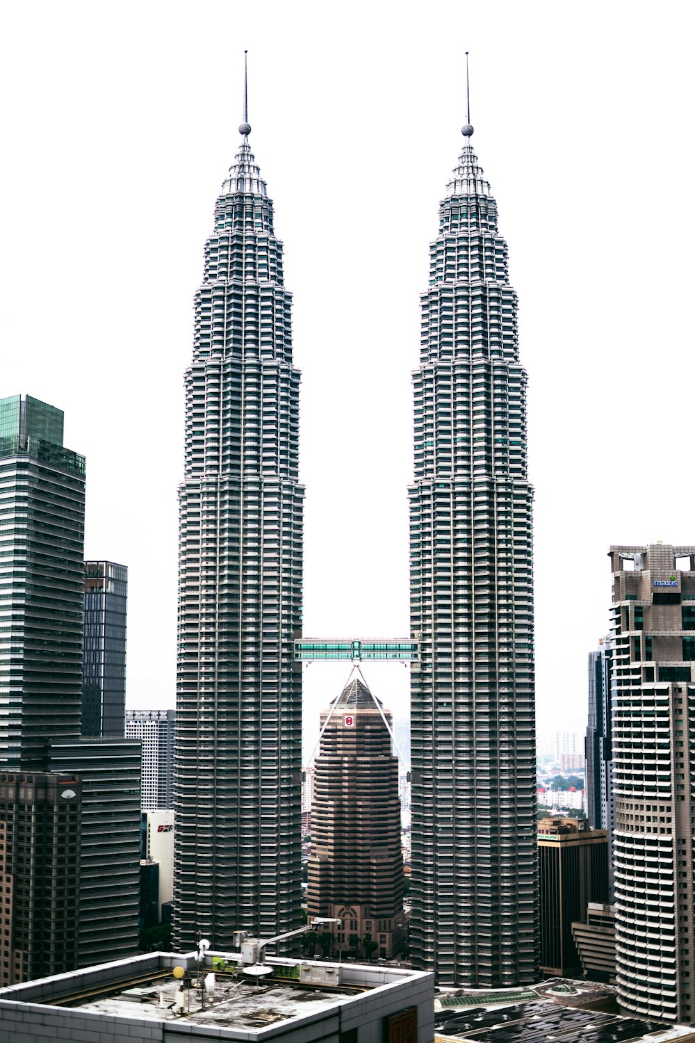 a couple of skyscrapers in Petronas Towers