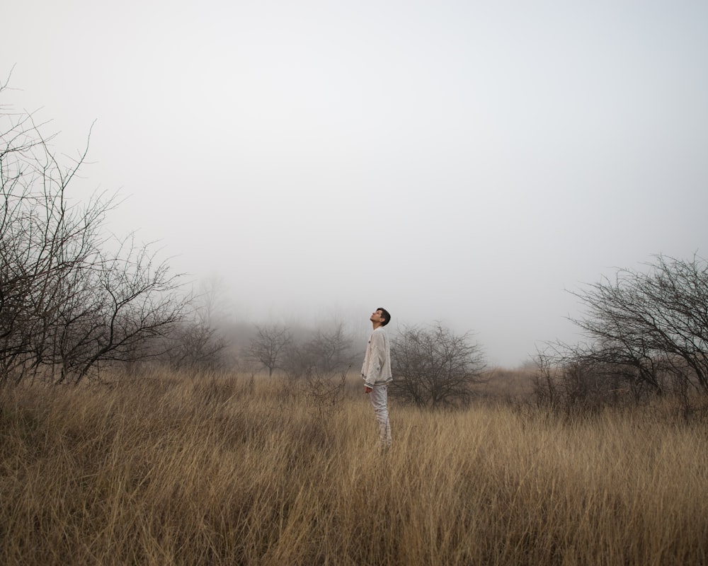 a person standing in a field