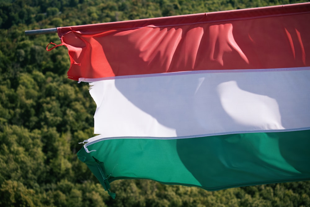 a flag with a red and white cross on it