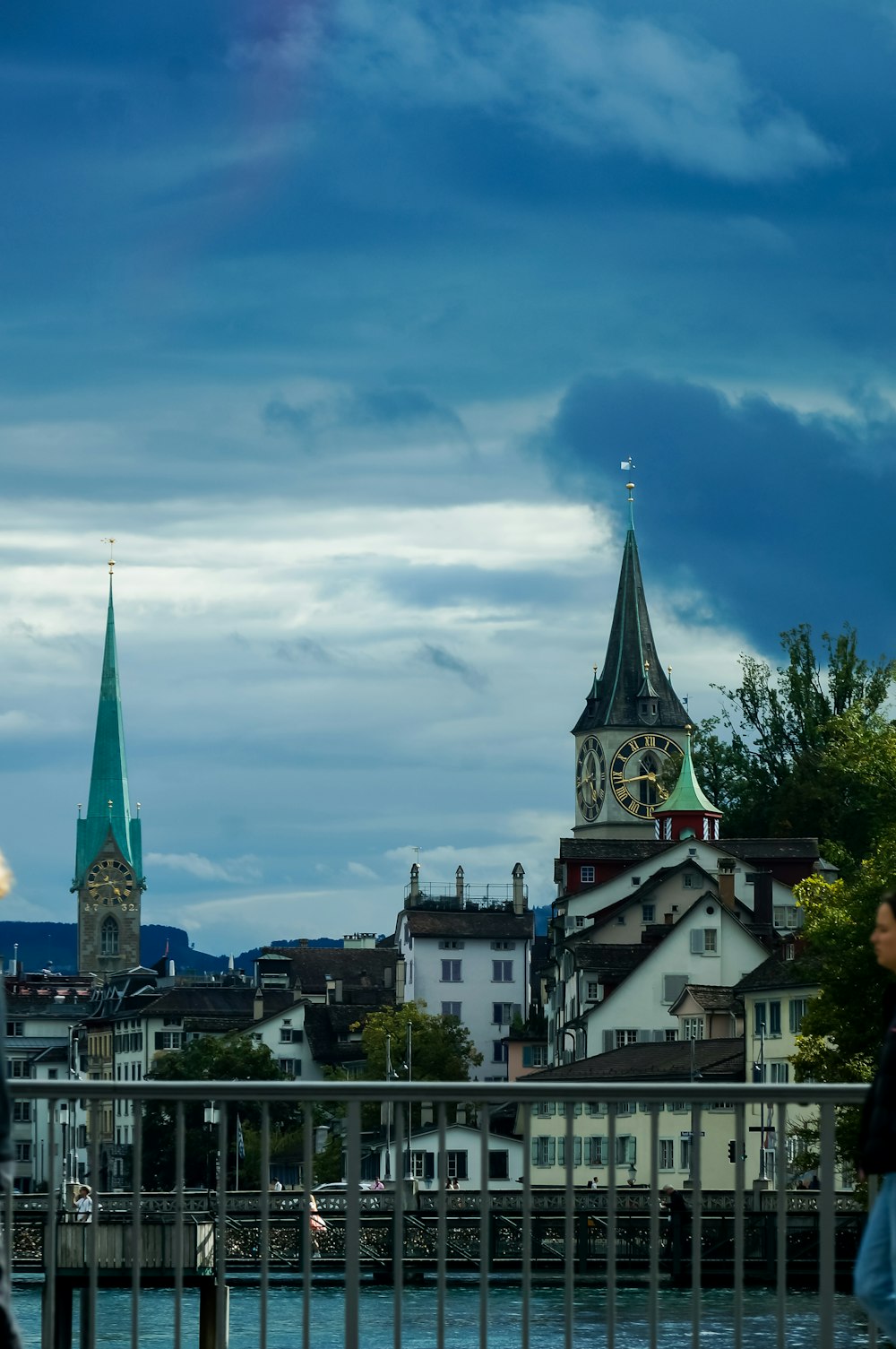 a clock tower in a city