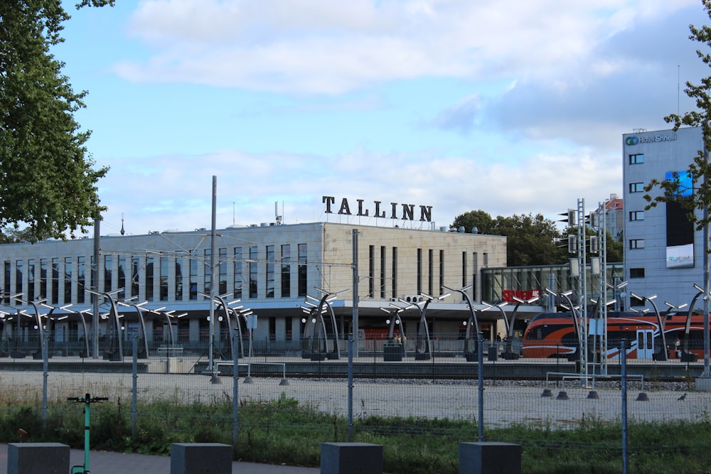 a building with a fence around it