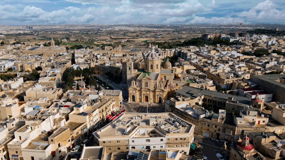 an aerial view of a city