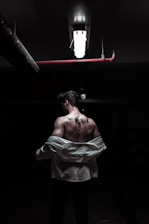 a person lifting weights