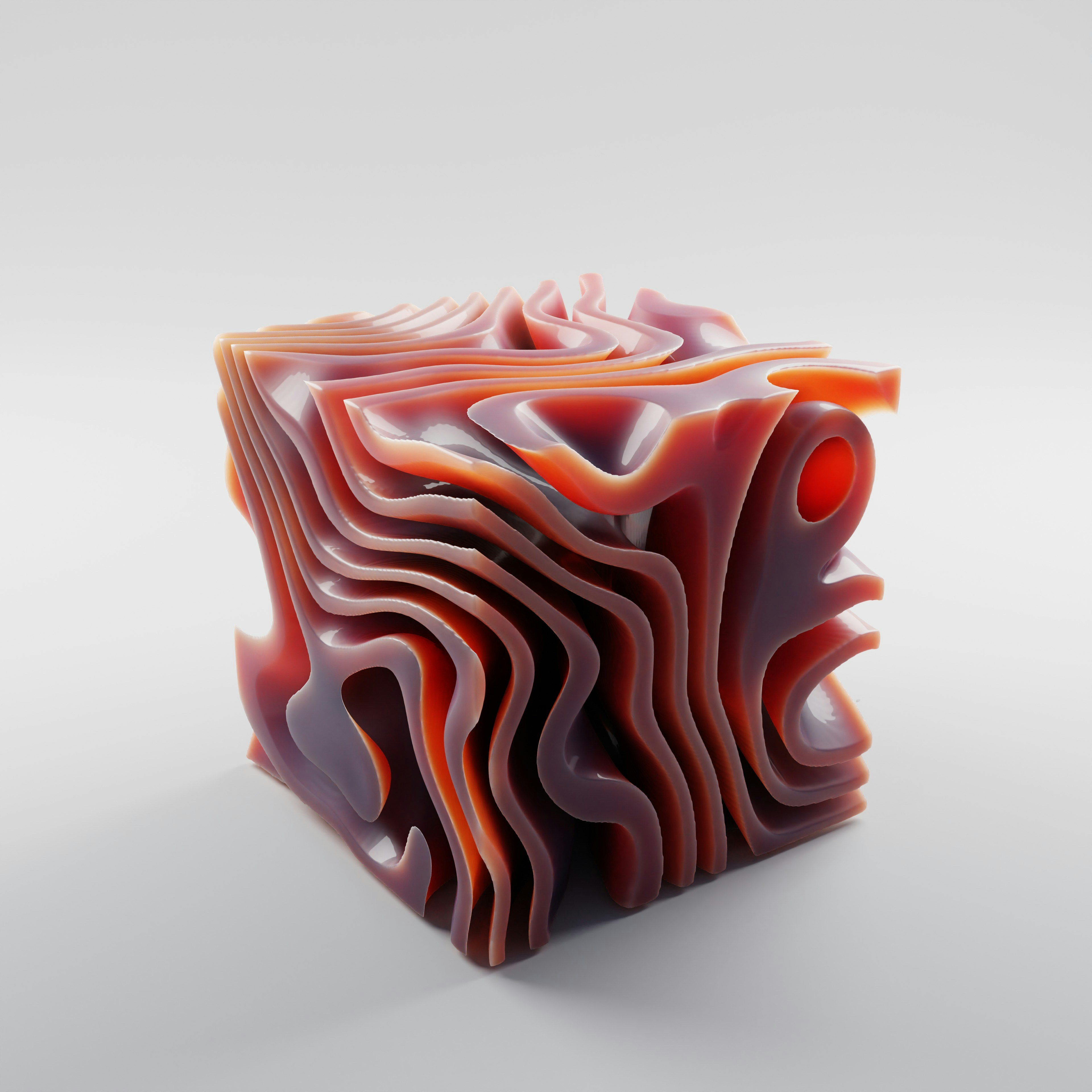 ein rotes und schwarzes Objekt