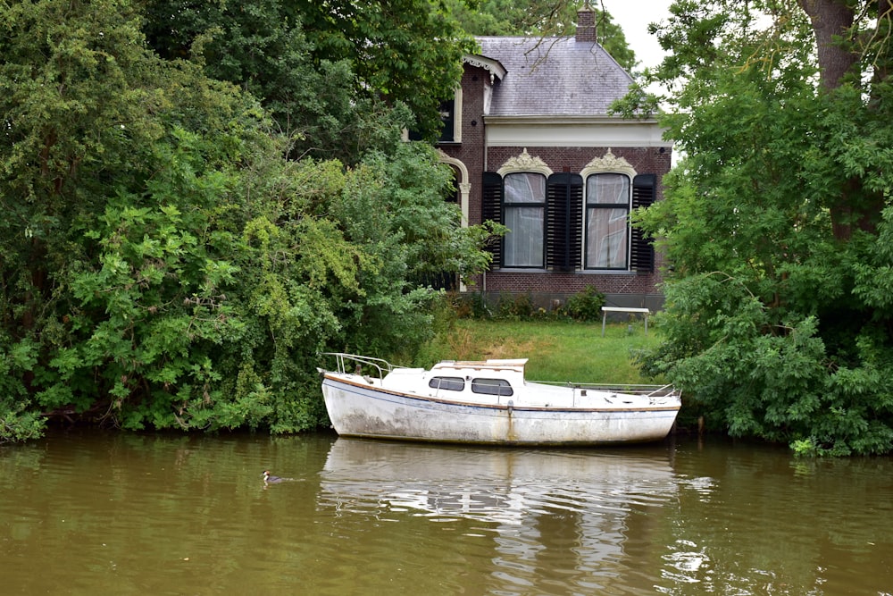 a boat in a river