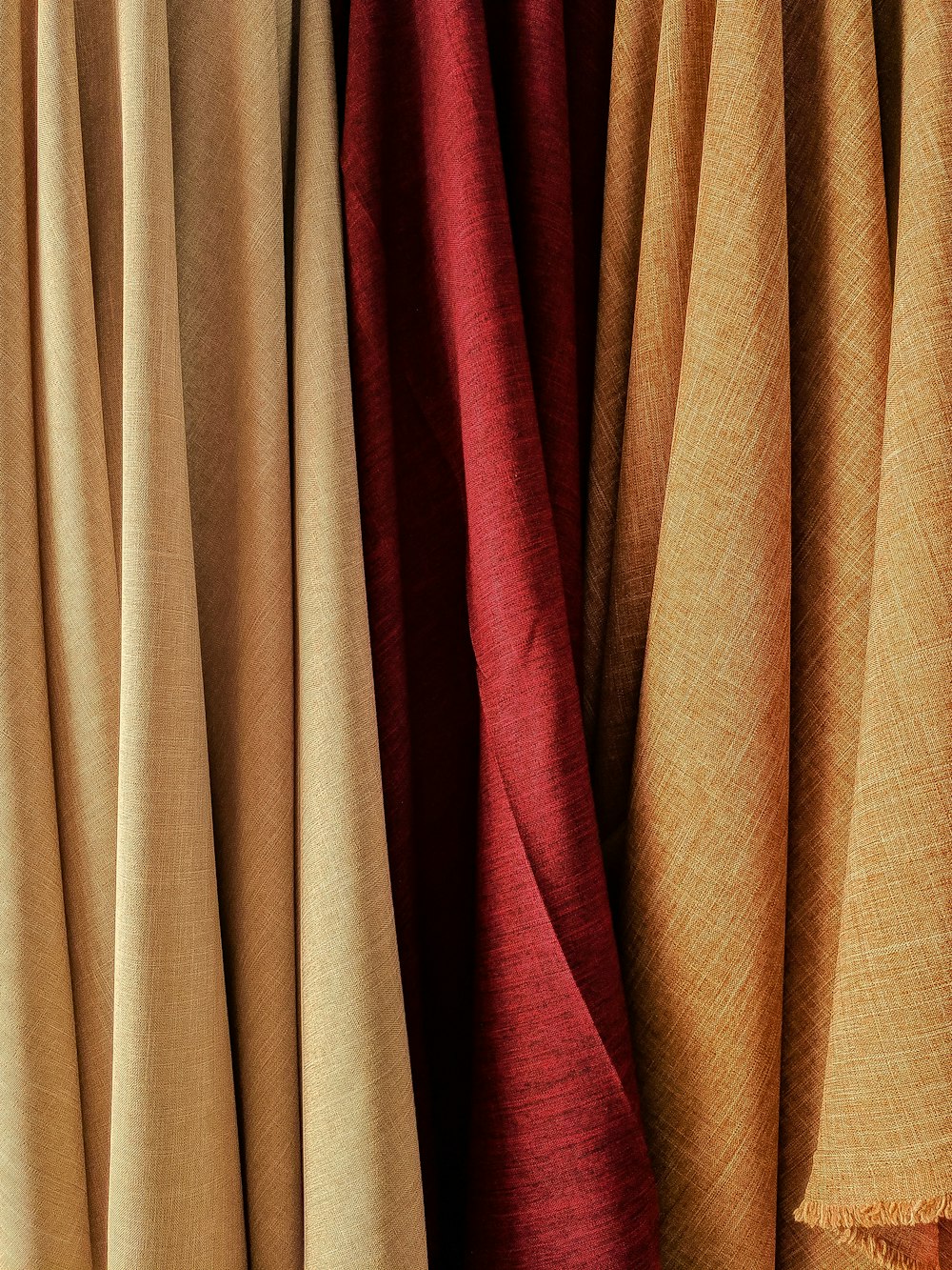 a close up of a red and white striped fabric