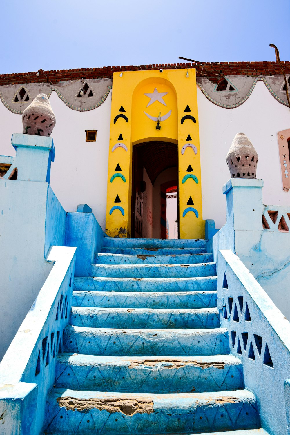 a stairway leading to a building