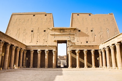 Temple of Edfu with columns and arches
