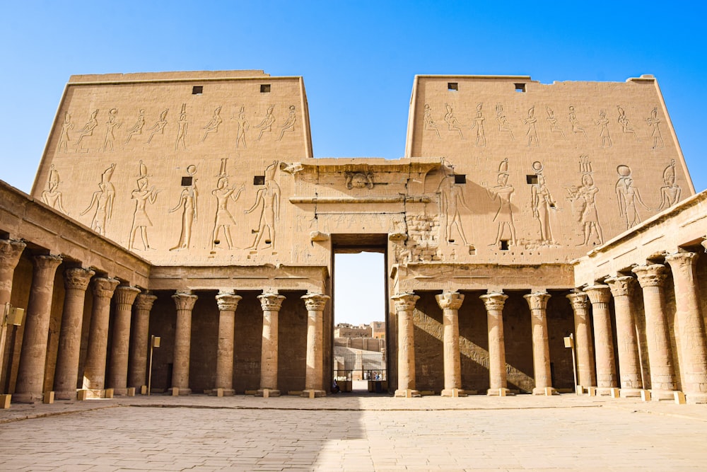 Temple of Edfu with columns and arches