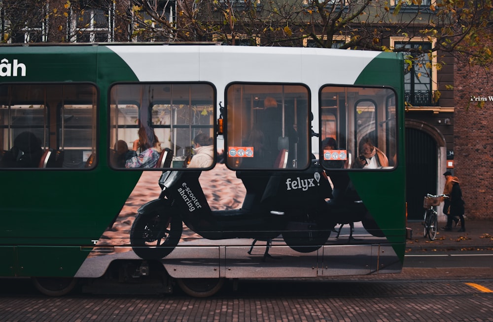 a trolley with people on it