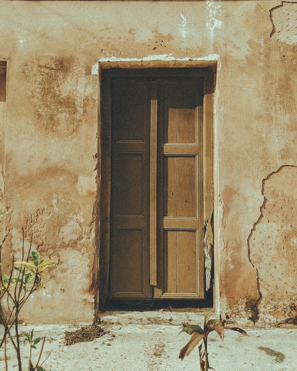 a door in a stone building