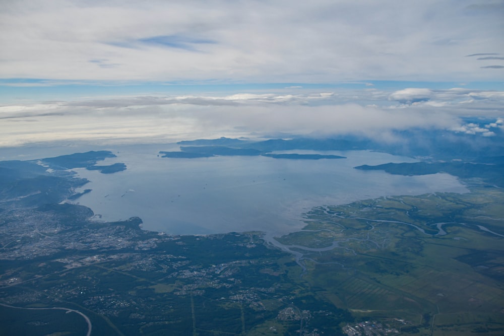 an aerial view of a city