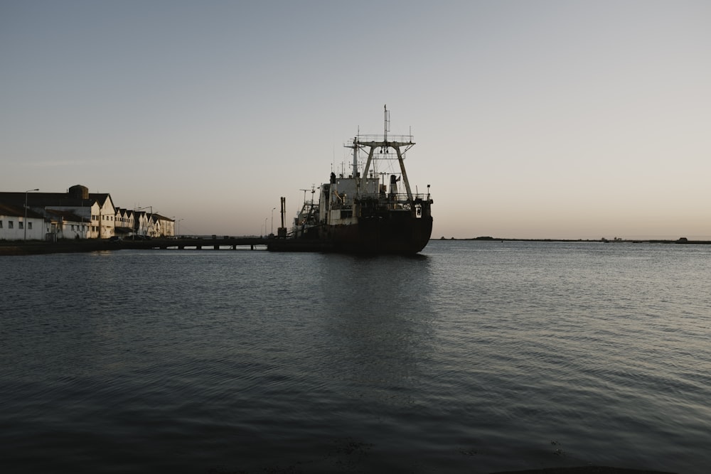 a large ship in the water