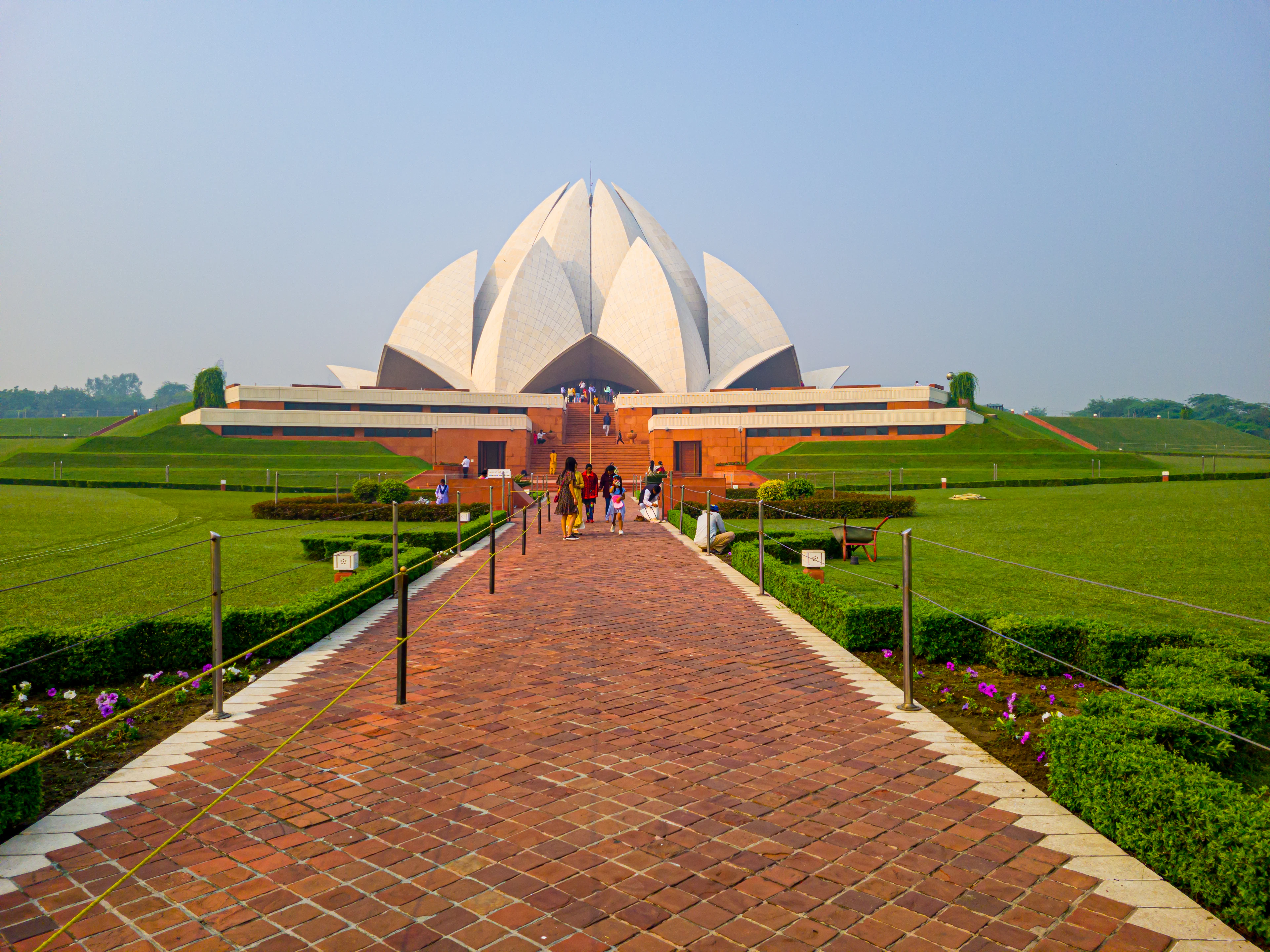 Lotus Temple and its gardens near Kalkaji in South Delhi