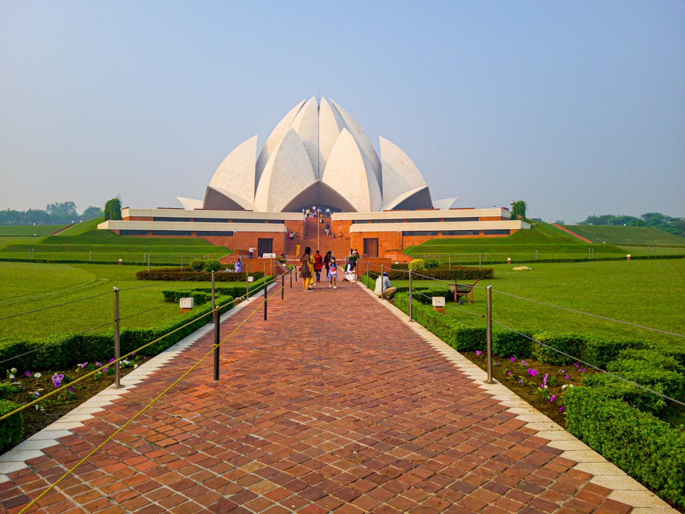 Lotus Temple with a dome roof