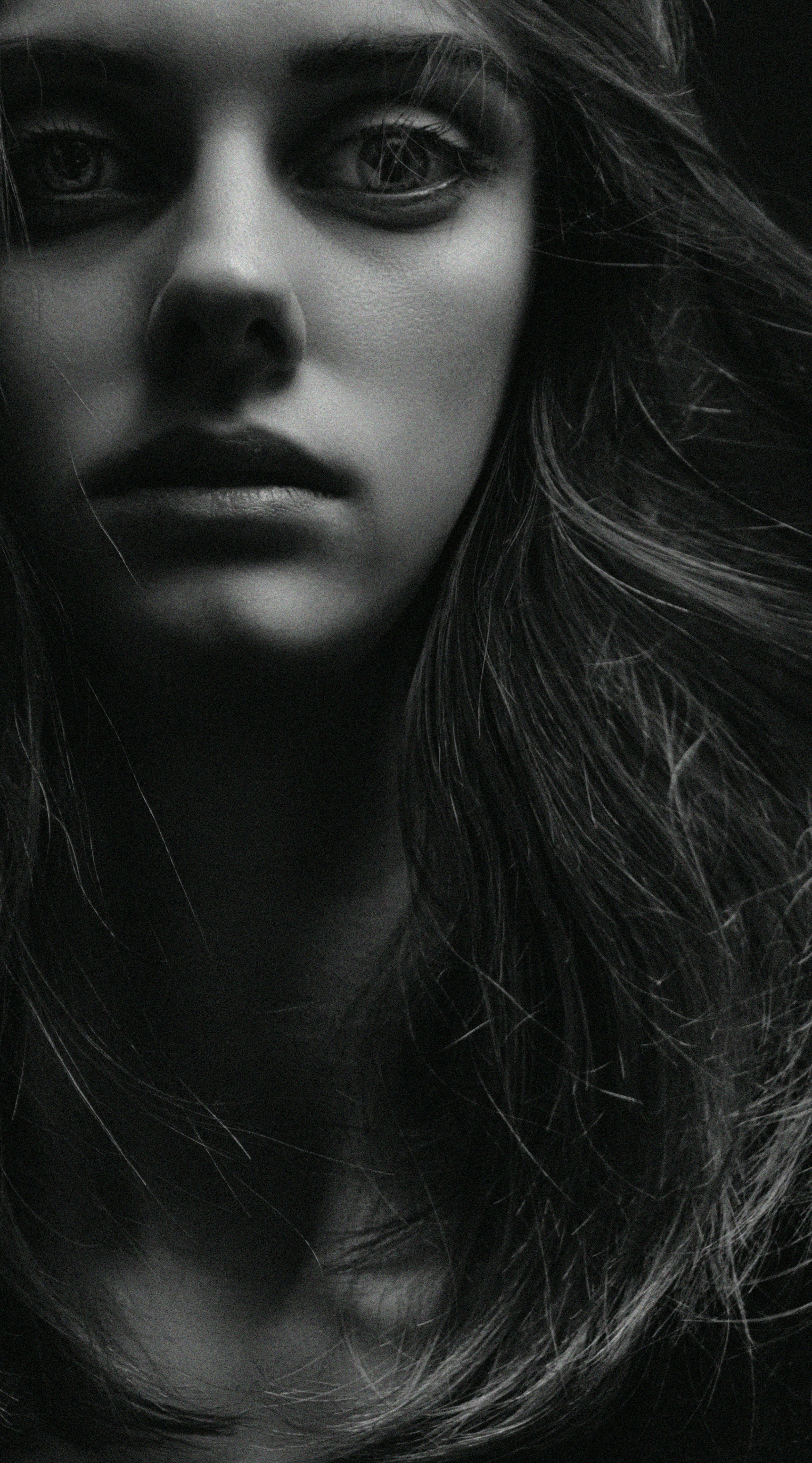 a woman with long hair