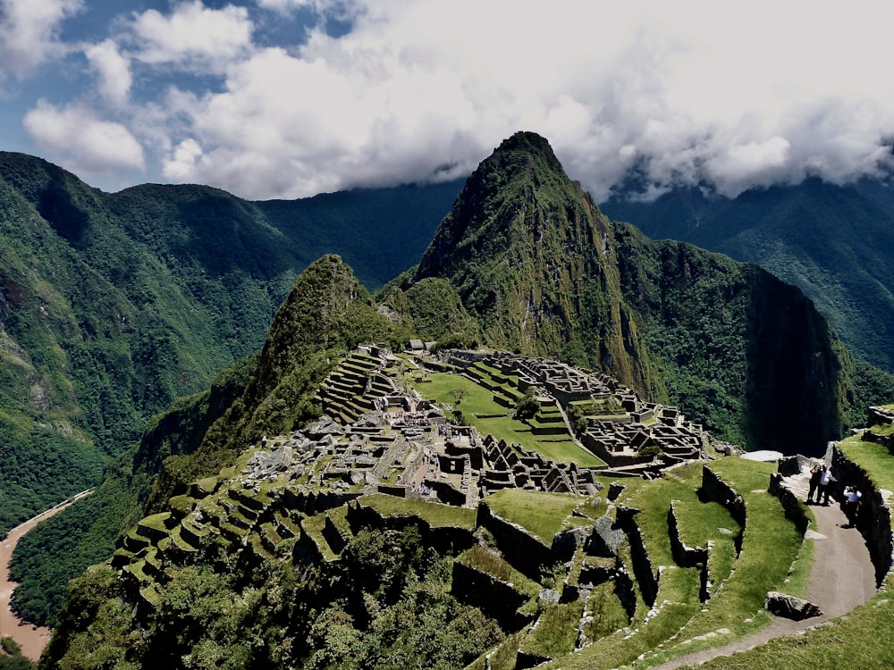 a large stone structure on a mountain